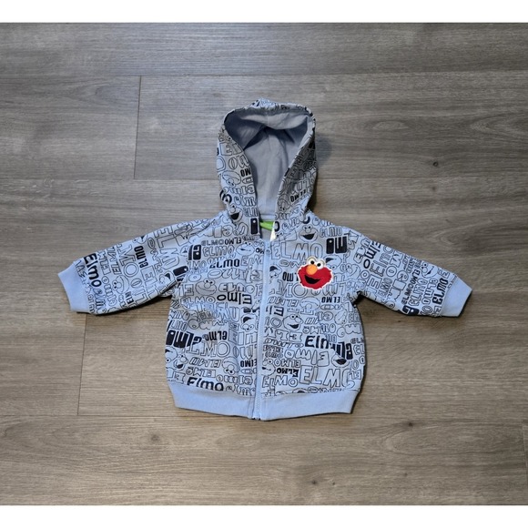 Sesame Street Elmo Hoodie Jacket 12M All over Print Full Zip‎ AOP - Picture 1 of 7